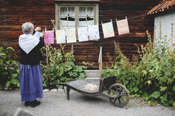 Marmorerade papper på tork